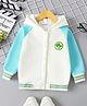 Mark & Mia Hoodie with Full Sleeves and Crocodile Print - Aqua Blue