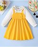 Mark & Mia Cotton Full Sleeves Frock With Floral Embroidery - Yellow