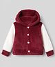 Kanvin Fur Knit Hoodies with Full Sleeves in Wine for 5-6 Years