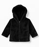 Kanvin Fur Knit Hoodies with Full Sleeves in Black