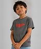 Nap Chief Cotton Blend Knit DC Comics Featuring Half Sleeves Batman Logo Printed Tee - Grey
