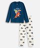 Nap Chief Cotton Blend Knit Naruto Featuring Full Sleeves Character Printed Tee & Pajama Set - Blue