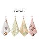 Domenico Premium Ultra Soft Muslin Cotton Wash Cloth Pack of 3 - (Colour & Print May Vary)