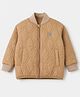 Pine Kids Woven Jacket with Full Sleeves, Geometric Embroidered Pattern in Beige for 4-5 Years