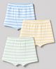 Babyoye Cotton Lycra Knit with Anti Bacterial Finish Sleeveless Striped Briefs Pack of 3 - Light Yellow, Light Blue, Light Green