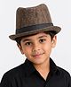 BookMyCostume Ribbon Detailed Fedora - Brown - Circumference - 50.8 Cms