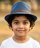 BookMyCostume Ribbon Detailed Fedora - Blue - Circumference - 50.8 Cms
