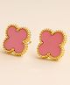 KIMTI Pink Clover Anti Tarnish Stud Earrings