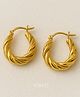 KIMTI 18K Gold Plated Twist Hoop Anti Tarnish Earring