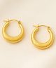 KIMTI 18K Gold Plated Moon Hoops Anti Tarnish Earring