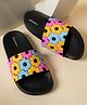 Glissers Floral Designed Sliders - Black