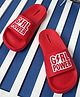 Glissers Girl Power Text Designed Sliders - Red