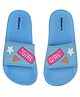 Glissers Girls Text & Stars Designed Sliders - Blue