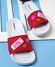 Glissers Girls Text & Stars Designed Sliders - White