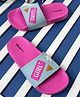 Glissers Girls Text & Stars Designed Sliders - Sky Blue