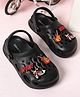 Glissers Guitar & Bike Applique Detailed Perforated Slingback Clogs - Black