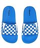 Glissers Checkered Board Designed Sliders - Blue