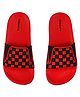 Glissers Checkered Board Designed Sliders - Red