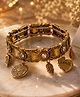 Yunicorn Max Luxury Antique Gold Charm Bracelet for Women /Antique Gold Statement Bracelet with Leaf, Tree of Life & Love Heart Charms | Party Wear Jewelry