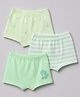 Babyoye Cotton Lycra Knit Striped Briefs With Dino Print Pack Of 3 - Green