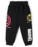 Ollypop Marvel Looper Knit Lounge Pants Full Length With Marvel Print - Black
