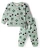Ollypop Disney Knit Full Sleeves T-Shirt & Pyjama Night Suit Co-Ords Sets With Mickey Mouse Graphic - Light Green