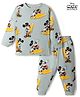 Ollypop Disney Knit Full Sleeves T-Shirt & Pyjama Night Suit Co-Ords Sets With Mickey Mouse Graphic - Sea Green