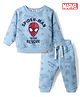 Oilypop Fleece Knit Full Sleeves Cords Winter Night Suit With Spiderman Graphic - Blue
