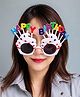 Stol'n Happy Birthday Text Applique Detailed Cupcake Designed Round Sunglasses - White