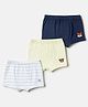 Babyoye Cotton Lycra Knit Striped Briefs With Bear & Tiger Print Pack Of 3 - Blue Biege & Sky Blue