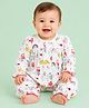 CANDY HOUSE Interlock Knit Full Sleeves Animals & Birds Printed Top & Leggings Set - White