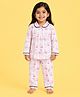 CANDY HOUSE Knitted Knit Full Sleeves Bunny Printed Coordinating Top & Pajama Night Suit - Baby Pink