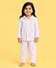 CANDY HOUSE Knitted Knit Full Sleeves Bunny Printed Coordinating Top & Pajama Night Suit - Baby Pink