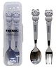 Asera Kids Spoon and Fork Set with Case, Stainless Steel Toddler Cutlery Set, Cute Cartoon Animal Handle Utensils for Kids Lunch Box, Portable Travel Spoon Fork Set for School, Picnic (Cat)