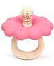 ZoZoBaa Silicone Baby Flower Teether for 0-24 Months, BPA-Free Food Grade Silicone Teething Toy, Soft & Safe Gum Relief, Easy Grip Handle, Non-Toxic Teether for Babies -Pack Of 1, Pink- Orchid