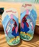 Pine Kids Disney Slip-On Closure Flip Flops With Frozen Print - Blue