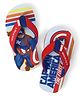Pine Kids Marvel Slip-On Closure Flip Flops With Captain America Print - Red