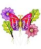 Puchku 5pcs Butterfly and Flower Foil Balloon  Colorful Butterfly Shaped Helium Balloon for Birthday, Baby Shower, Garden Party Decoration