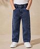 Rikidoos Denim Woven Full Length Washed Jeans -Blue