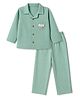 Wow Clothes Cotton Woven Full Sleeves Shirt & Pyjama Night suit with Elephant Patch - Light Green