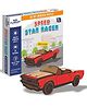 Clapjoy 3D DIY Wooden Puzzle Speed Star Racer Car, Build and Paint Craft Kit with Tempra Colors and Water Color Pens