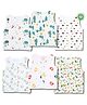 LazyToddler 100% Muslin Woven Pack Of 6 Sleeveless Vehicles & Animals Printed Jhablas - White