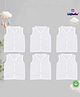 LazyToddler 100% Muslin Woven Pack Of 6 Sleeveless Vehicles & Animals Printed Jhablas - White