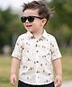 Babyoye 100% Cotton Shirt with Full Sleeves and Forest Adventure Print in White