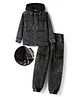OLLINGTON ST. Denim Full Sleeves Co-Ords Hooded Shirt and Jogger with Full Length - Charcoal Grey