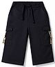 Babyoye Cotton Lycra Twill Woven Full Length Trouser with Cargo Pockets - Black