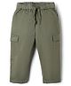 Babyoye Cotton Twill Full Length Trouser and Good Vibes Print in Olive Green