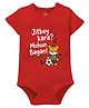 Zeezeezoo 100% Cotton Knit Football Theme Half Sleeves Jitbey Kara Mohun Bagan Text Printed Onesie - Red