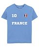 Zeezeezoo 100% Cotton Knit Football Theme Half Sleeves France Text Printed Tee - Blue