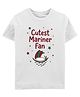 Zeezeezoo 100% Cotton Knit Football Theme Half Sleeves Cutest Mariner Fan Text Printed Tee - White